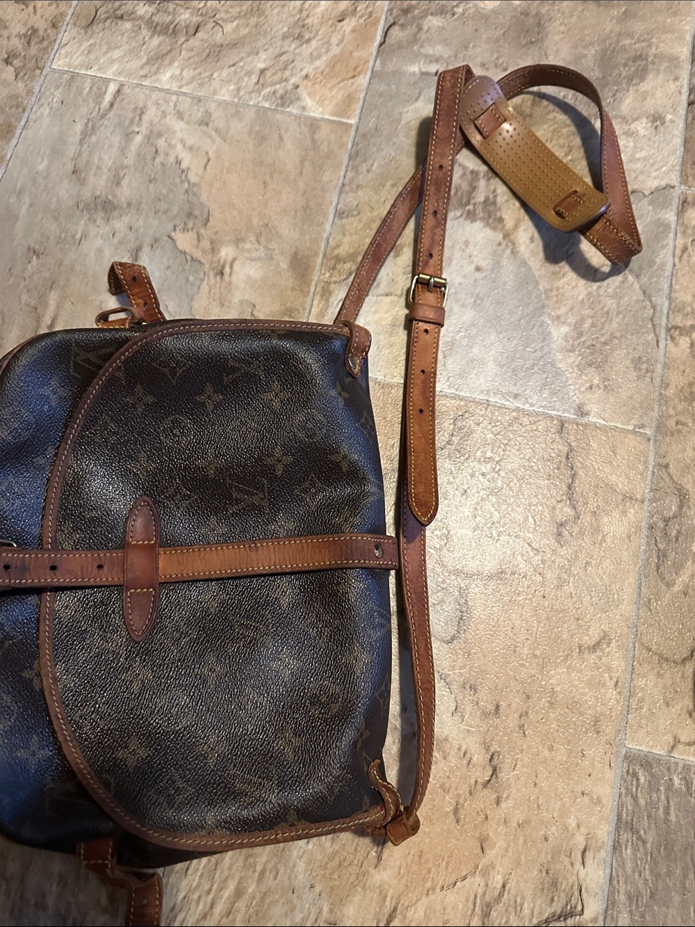 Louis Vuitton Saumur Monogram Crossbody in Dark Brown and Tan - Picture 14 of 16